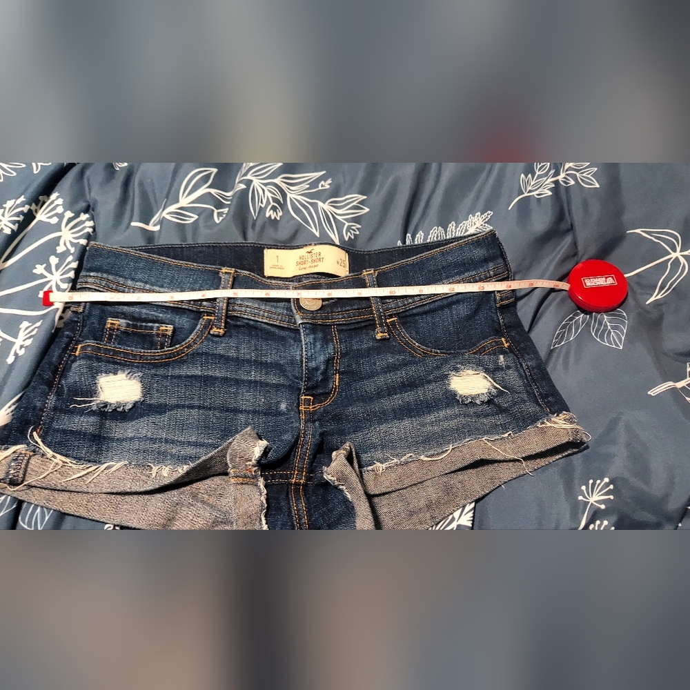 Hollister Blue Jean Shorts Distressed Denim